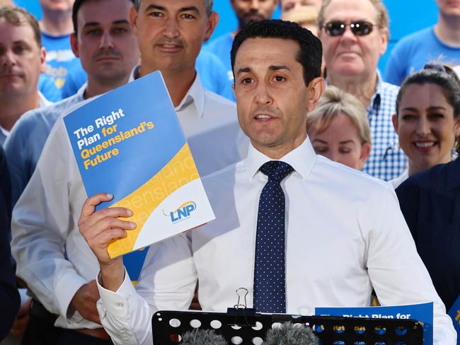 GOLD COAST, AUSTRALIA - OCTOBER 13, 2024: Queensland opposition leader David Crisafulli during a press conference at Metricon stadium. Picture: Tertius Pickard