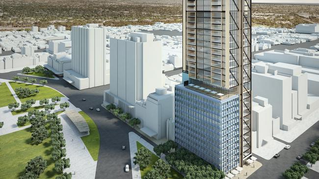 A proposed, 30 storey residential tower has been designed by Cox Architecture for 187 Victoria Square, Adelaide.