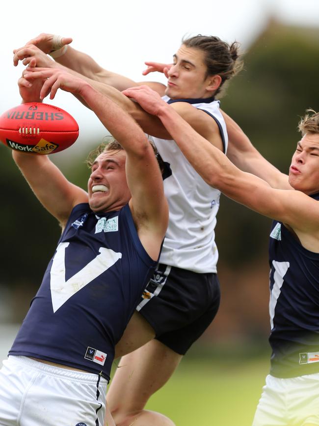 Luke Paynter (middle) playing for Vic Country last year.