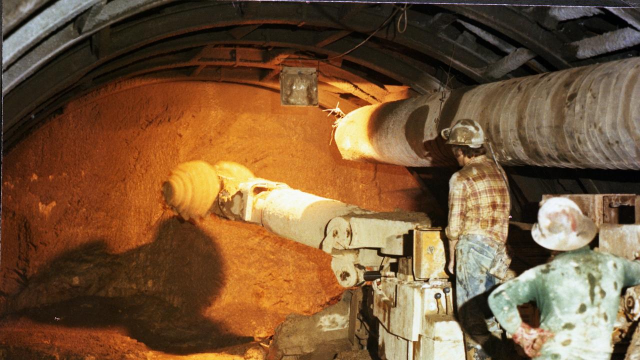 Workers in the City Loop tunnel as it was being constructed in the 1970s. Picture: WeBuild