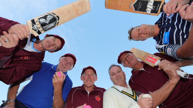 Masters cricket is exploding on the Coast. Training at Mudgeeraba Cricket Club are from left to right Gary Lovett, Phil Hopgood, John Guiver, Wayne Lee, David Russell, Steve Baker. Picture Glenn Hampson