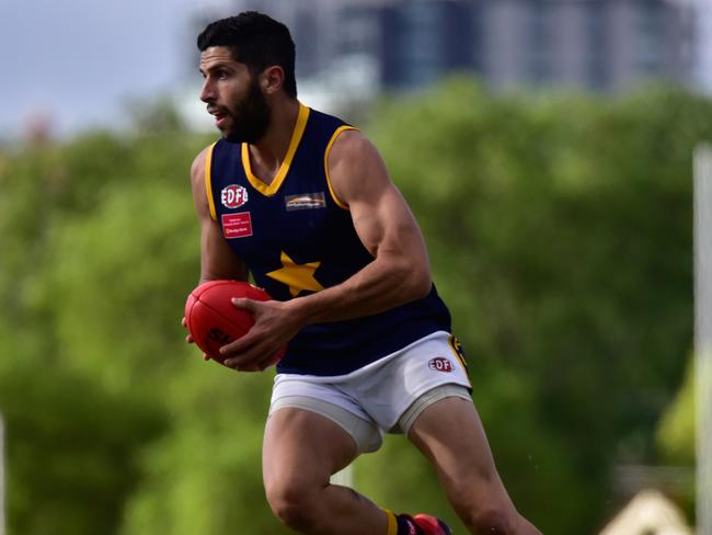 Aaron Di Matteo in action for Essendon Doutta Stars in the EDFL. Picture: Jamie Morey