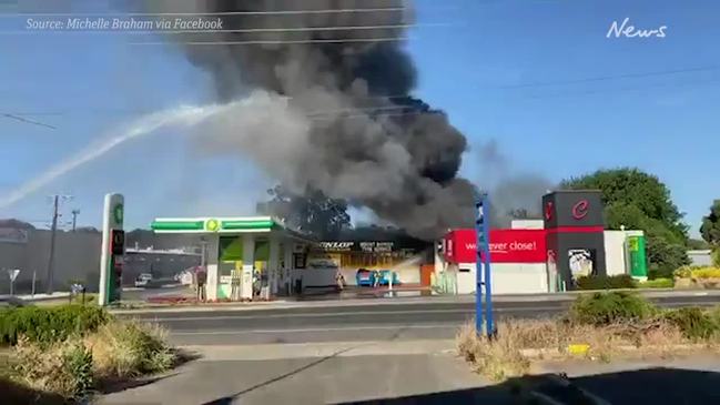 Tyre fire takes hold in Mount Barker