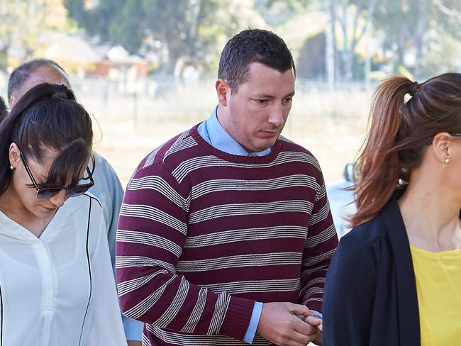 Stephanie Scott's fiance Aaron Leeson-Woolley arrives at Griffith court in 2016. Picture: Michael Frogley.