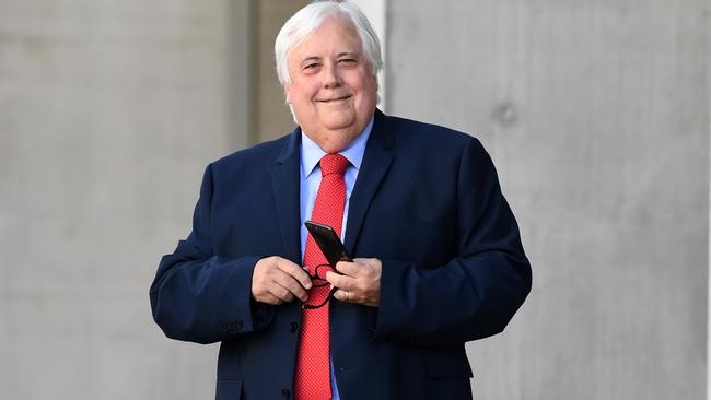 Businessman and former MP Clive Palmer outside court. Picture: AAP