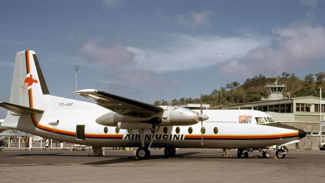 An Air Niugini Fokker F27 Friendship aircraft, the same kind of plane that touched down for the first time in Cairns 45 years ago in 1975.