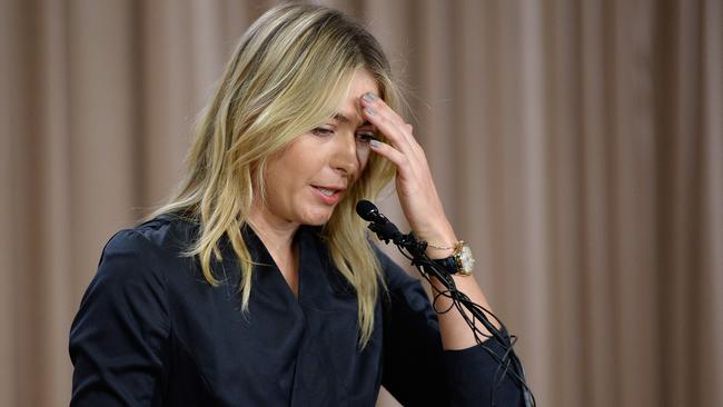 Maria Sharapova reveals her positive drug test in 2016. Picture: Getty Images