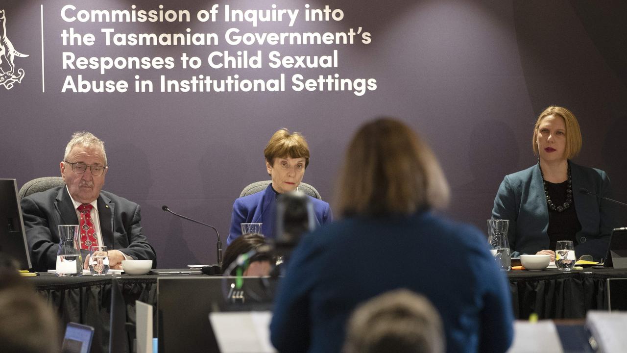 Commission of Inquiry, The Honourable Robert Benjamin AM SC, The Honourable Marcia Neave AO (Commission President) and Professor Leah Bromfield. Picture: Chris Kidd