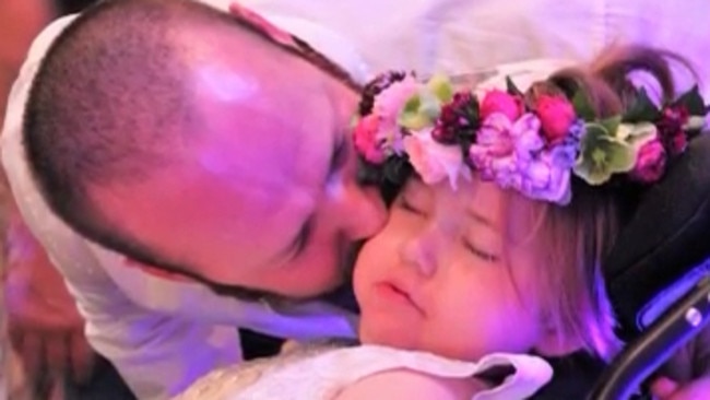 The wedding at Lady Cilento Children’s Hospital. Paige got lots of hugs and kisses during the wedding.