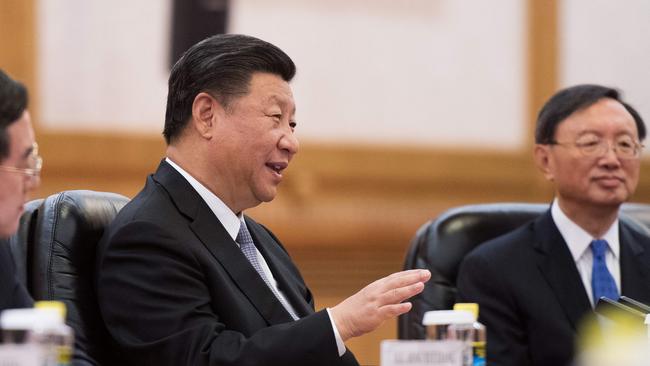 Xi Jinping in the Great Hall of the People in Beijing yesterday. Picture: AFP