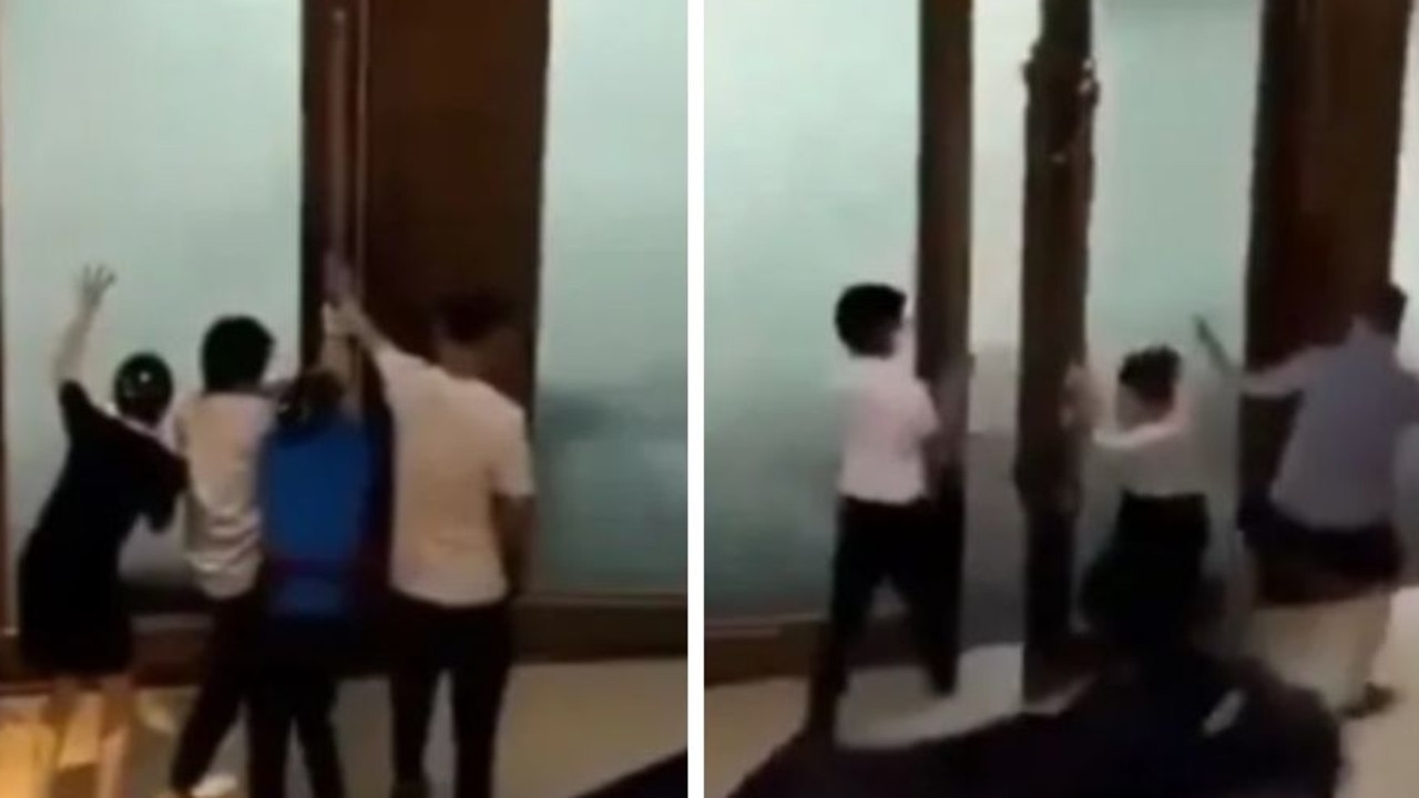 Hotel staffers’ desperate act as typhoon hits