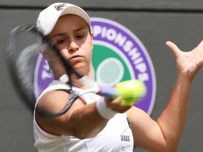 Wimbledon Championship 2019. Ash Barty wins round one against Saisai Zheng. Picture: Ella Pellegrini