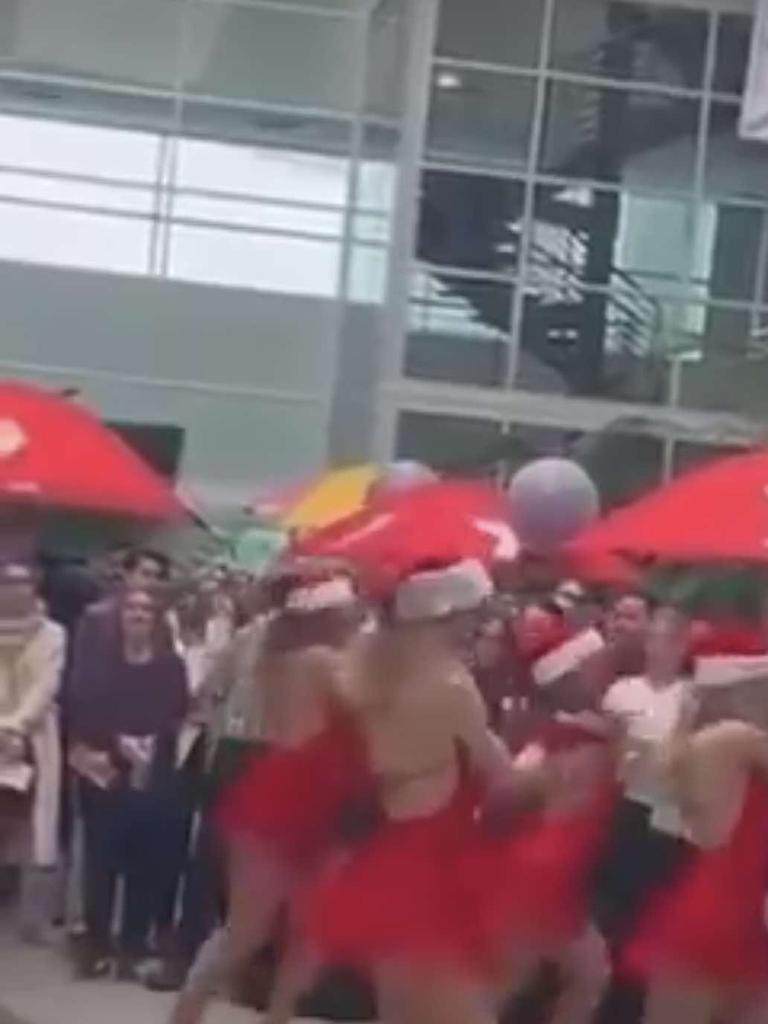 Seven West Media in Perth has come under fire after footage of a dancing group of “sexy Santas” emerged from what has been described as a routine staff meeting. Picture: Facebook