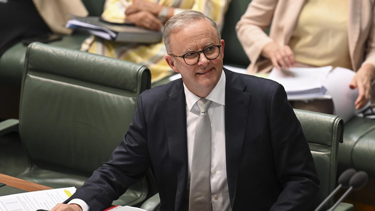 Prime Minister Anthony Albanese fielded dixers on tax cuts during Question Time while the Coalition hounded the government on immigration. Picture: NCA NewsWire / Martin Ollman