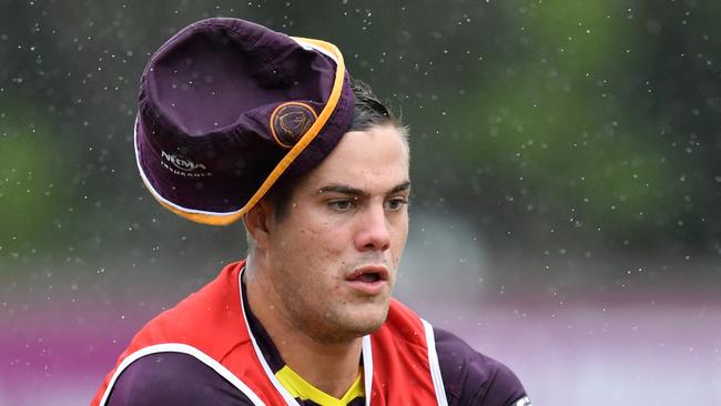 Corey Allan at Brisbane Broncos training. He has signed with South Sydney. (AAP Image/Darren England)