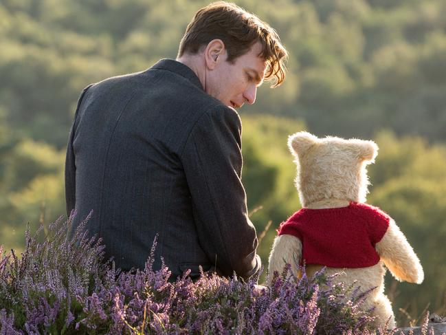 Christopher Robin. (Ewan McGregor) with his long time friend Winnie the Pooh in Disney’s live-action adventure CHRISTOPHER ROBIN.