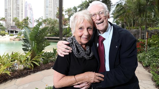 Dr James Wright -with Wendy Berwick - dropped rents for his Gold Coast residents recently.