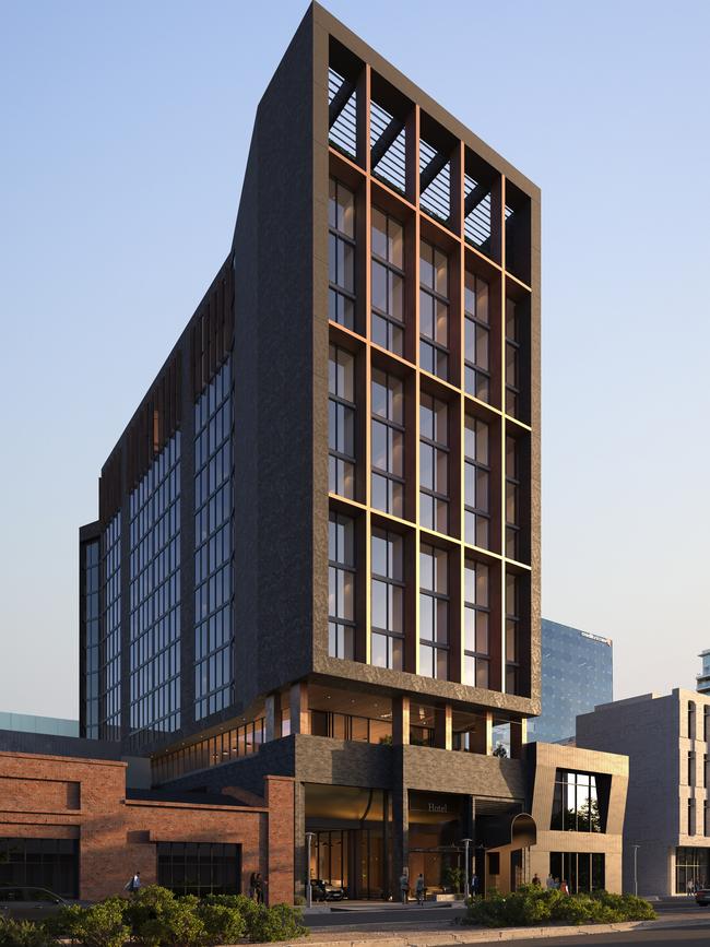 Artist's impression of Crystalbrook Sam hotel planned for Halifax St, Adelaide.