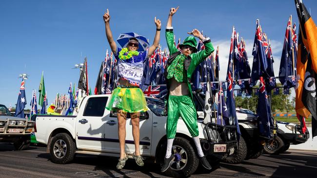 Ryan Jackson and Mr Audet at the Hot 100 Ute Run. Picture: Pema Tamang Pakhrin