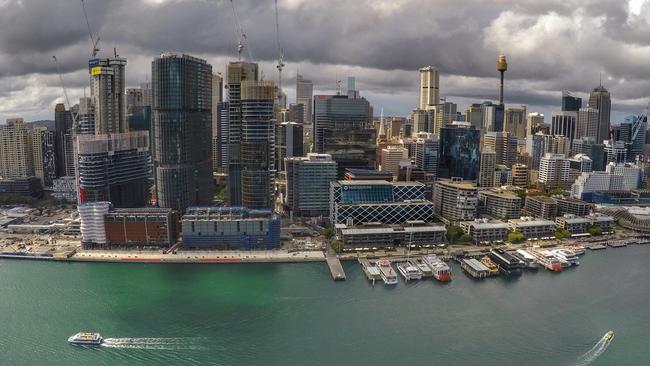 Barangaroo, Sydney, taken from a 3DR Solo drone. Picture: Oren Schauble