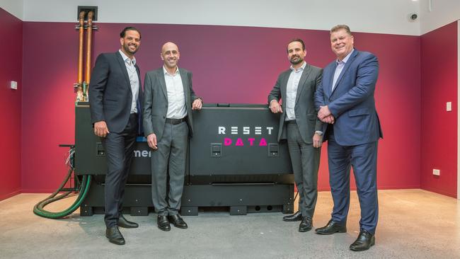 ResetData co-chief executives Marcell Zallous and Bass Salah and Centuria co-chief executives Jason Huljich and John McBain.