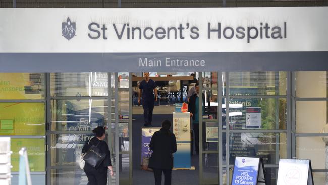 The main entrance of St Vincent's Hospital in Sydney’s Darlinghurst. Picture: Christian Gilles