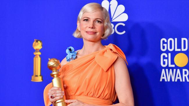 Michelle Williams used her acceptance speech to talk about abortion at the Golden Globe Awards. Picture: Frederic J. Brown/AFP