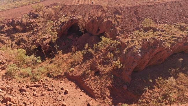 The Juukan caves in Western Australia. Picture: PKKP Aboriginal Corporation