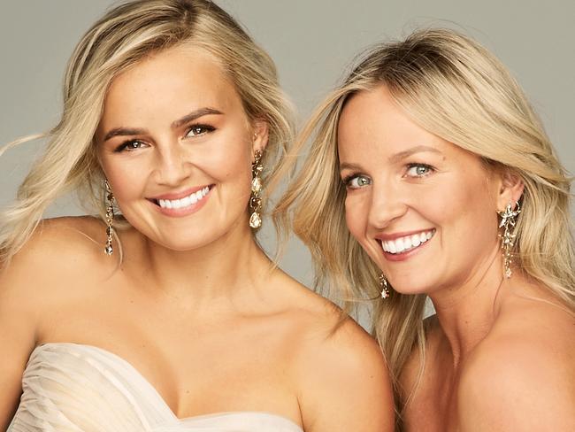 **STRICTLY EMARGOED until 12.00am AEST Wednesday, 29th July 2020 **  Bachelorette sister duo Elly and Becky Miles. Supplied Channel Ten.