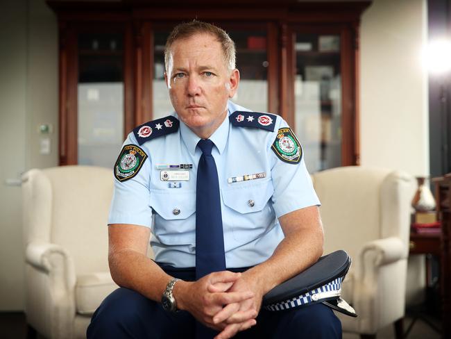 NSW Police Commissioner Mick Fuller in his offices in Sydney on Tuesday. Picture: Sam Ruttyn