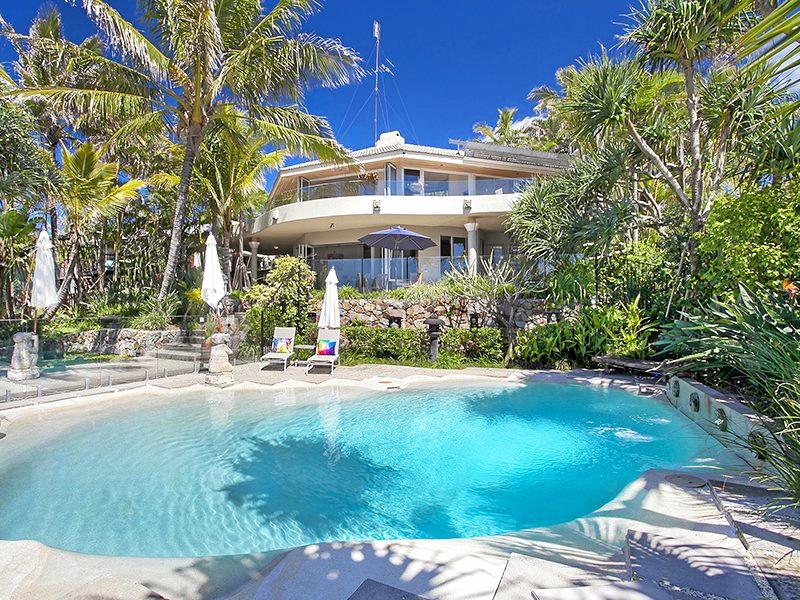 The lagoon-style pool.