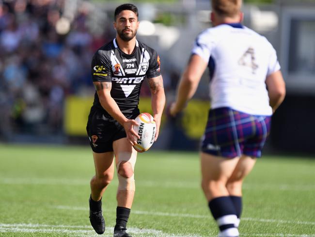 Shaun Johnson in action for the Kiwis