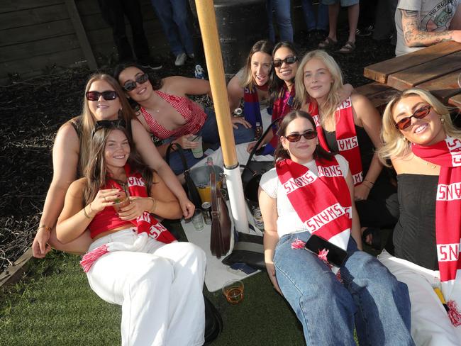 AFL grand final celebrations around Geelong . The Torquay Hotel Torquay left: Poppy Carman and Mia Hawkins , Olivia Taylor , Mia D , Eva Wong , Joanna Welsh , Claudia zfree and Georgia Bevan