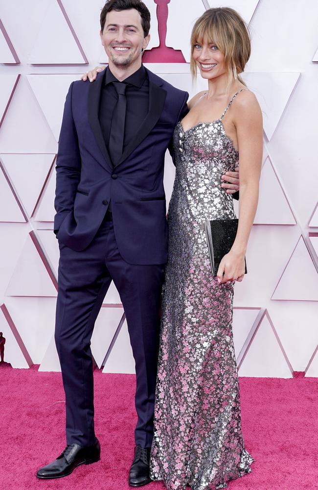 Josey McNamara and Margot Robbie attend the 93rd Annual Academy Awards at Union Station in Los Angeles, California, last year. Picture: Getty Images