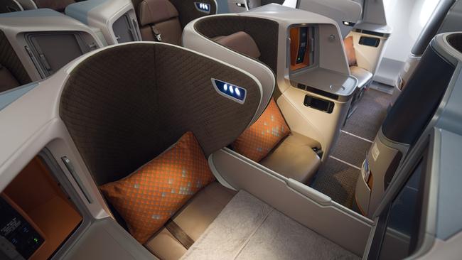 Singapore Airlines business class on the Airbus A350-900.