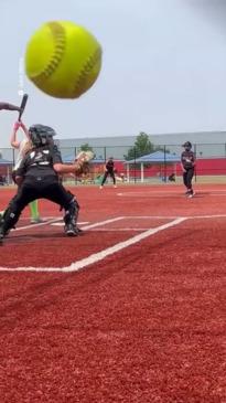 Foul ball hits mother's phone