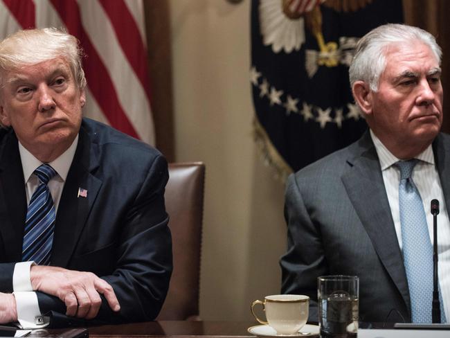 US President Donald Trump (L) and US Secretary of State Rex Tillerson. Picture: AFP