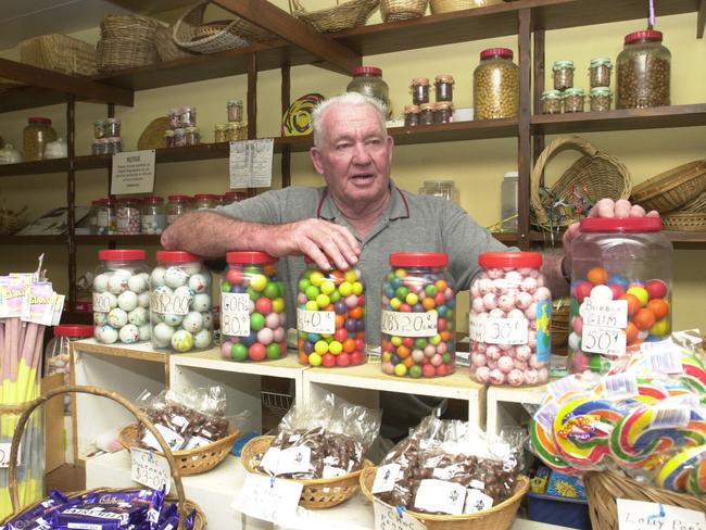 Phillip McConnell, the owner of Sweet Temptations lolly shop at Old Sydney Town at Somersby in 2003.