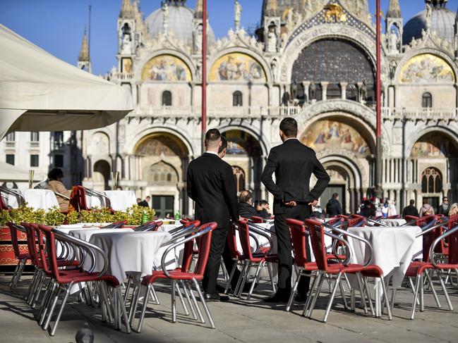 St Mark's Square in Venice will soon be shut off. Picture: AP