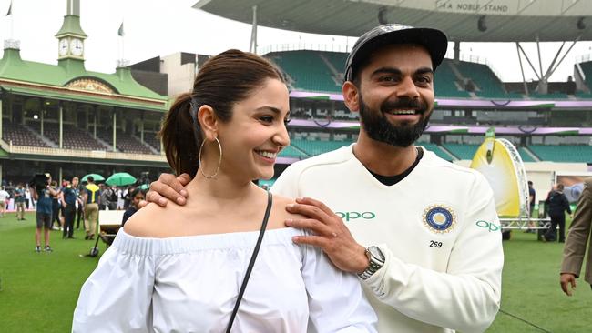 Indian star Virat Kolhi and his wife Anushka Sharma at the SCG.