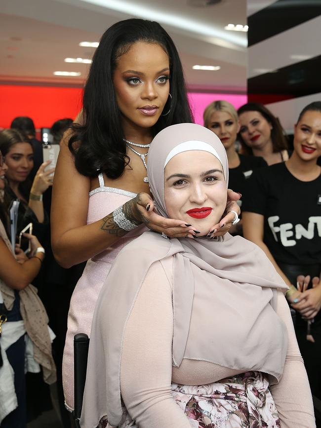 SYDNEY, AUSTRALIA - OCTOBER 03: Rihanna attends the Fenty Beauty by Rihanna Anniversary Event at Sephora Pitt Street store on October 3, 2018 in Sydney, Australia. (Photo by Caroline McCredie/Getty Images for Fenty Beauty by Rihanna)