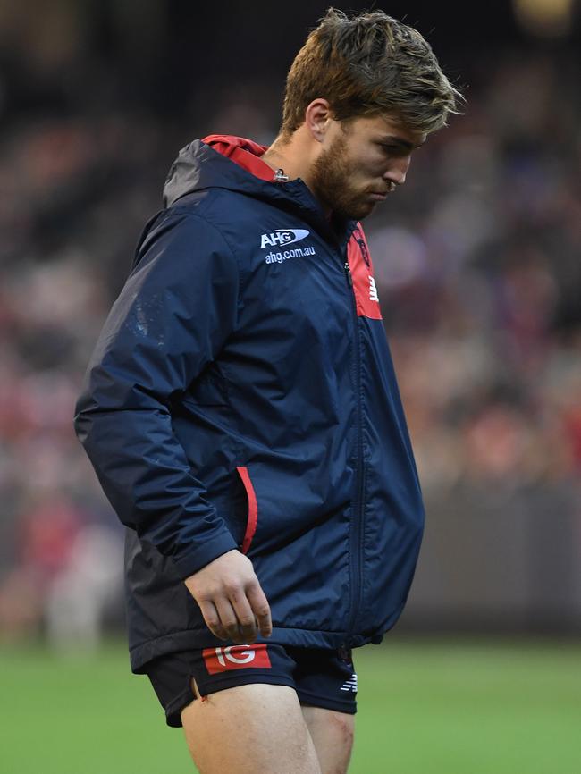 The clock is racing for Jack Viney to be fit for the clash with the Blues. Picture: AAP