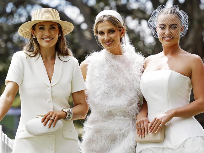 DAILY TELEGRAPH - 19.10.24Everest Stakes day at Royal Randwick.  L to R, Lucinda Pikkat, Kate Waterhouse and Grace Hayden. Picture: Sam Ruttyn