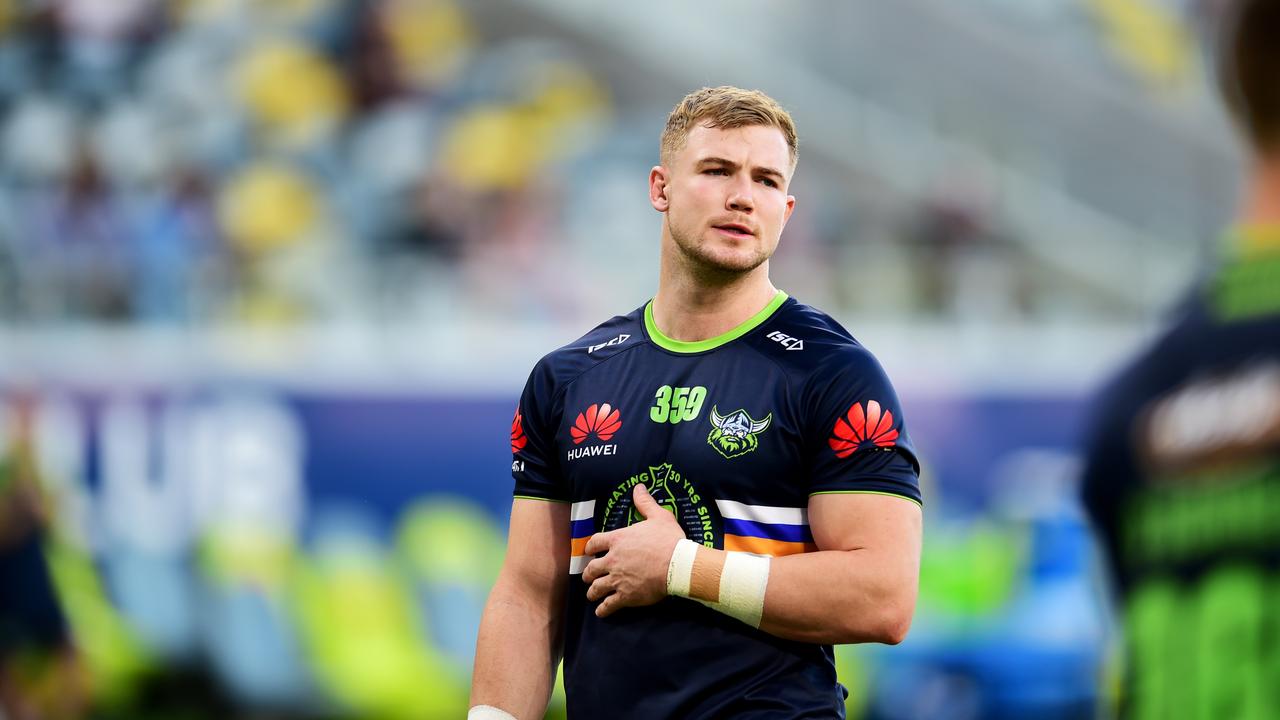 NRL; North Queensland Cowboys Vs Canberra Raiders at Queensland Country Bank Stadium, Townsville. Hudson Young. Picture: Alix Sweeney