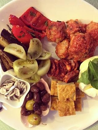 Antipasto platter at Pizza e Mozzarella.