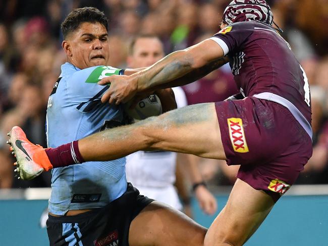 The Maroons welcome the Latrell show. Picture: AAP Image/Darren England