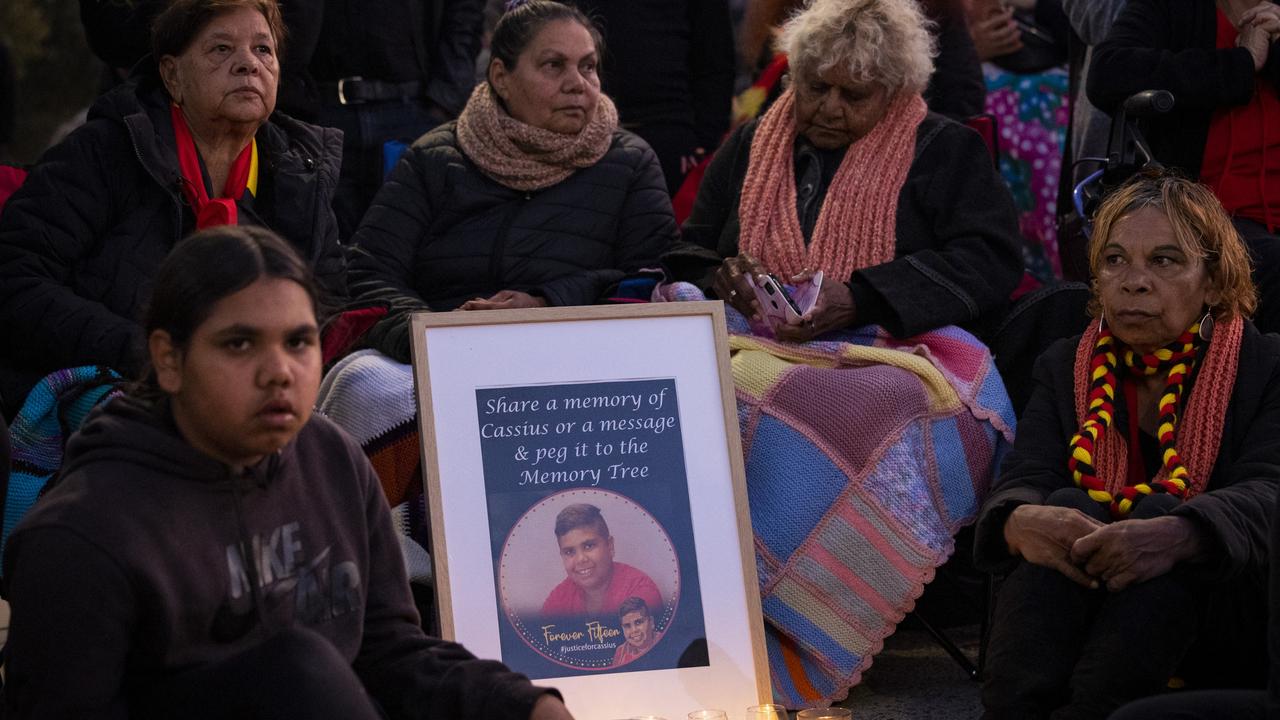 Members of the public gathered for the vigil on Halloween, which was Cassius’ favourite day. Picture: Matt Jelonek / Getty Images