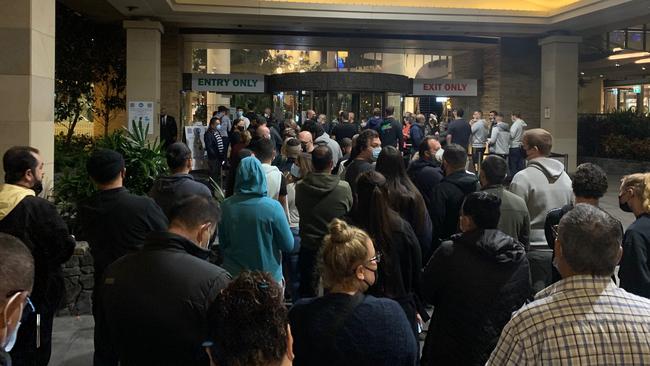 Sydney out of lockdown. Canterbury Leagues Club at 12.01am. Picture: Bill Diakos