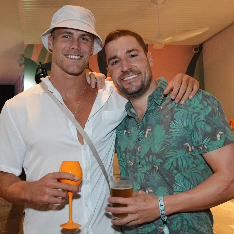 Jett Kenny and Dan Anstey at the opening of Isoletto Pool Club at The Star Gold Coast. Picture: Regina King