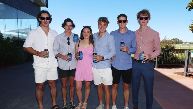 MELBOURNE, AUSTRALIA - MARCH 2 2024 Dustin, Jake, Oliver, Demi, Seb and Cohen Attend the Wangaratta Cup Picture: Brendan Beckett